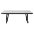 OUTLIV. Stół rozkładany Calvia 200/260 × 100 cm – aluminium / ceramika, antracyt / szary (imitacja drewna)