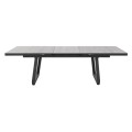OUTLIV. Stół rozkładany Calvia 200/260 × 100 cm – aluminium / ceramika, antracyt / szary (imitacja drewna)