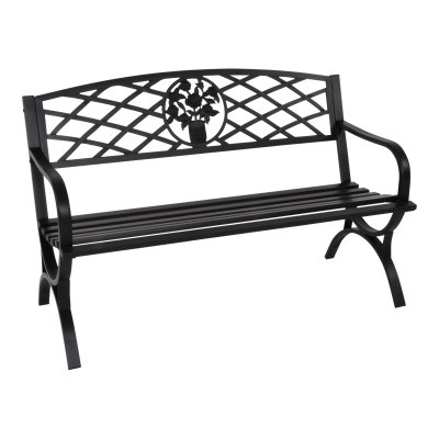 Ławka Lesli Living  Oxford czarna 127 cm