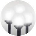 Lampki solarne do ogrodu Ilumen LS‑102 – 4 sztuki – kula dekoracyjna z czarnym trzonkiem – automatyczne podświetlenie nocne