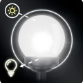 Lampki solarne do ogrodu Ilumen LS‑102 – 4 sztuki – kula dekoracyjna z czarnym trzonkiem – automatyczne podświetlenie nocne