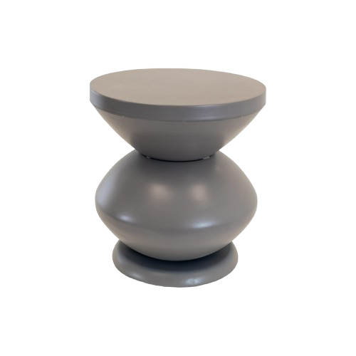 Stolik boczny LOUIS steel grey Ø35x37 cm – nowoczesny stolik dekoracyjny o rzeźbiarskiej formie