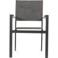 Krzesło ogrodowe Arezzo sztaplowane – aluminium z podłokietnikami wood look,