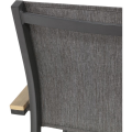 Krzesło ogrodowe Arezzo sztaplowane – aluminium z podłokietnikami wood look,