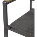Krzesło ogrodowe Arezzo sztaplowane – aluminium z podłokietnikami wood look,