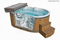 Kameralna balia ogrodowa 2-osobowa z piecem 28 kW | Prywatne SPA z hydromasażem i LED