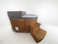 Kameralna balia ogrodowa 2-osobowa z piecem 28 kW | Prywatne SPA z hydromasażem i LED