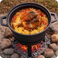 Kociołek żeliwny demontowany 8 l Berdsen BD-480 – garnek na ognisko z patelnią grill