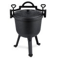 Kociołek żeliwny demontowany 8 l Berdsen BD-480 – garnek na ognisko z patelnią grill
