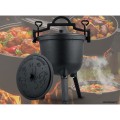 Kociołek żeliwny demontowany 8 l Berdsen BD-480 – garnek na ognisko z patelnią grill