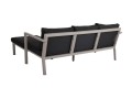 Zestaw lounge ogrodowy Brafab Delia 2668-21-81 – aluminiowy narożnik z funkcją leżanki, nowoczesny zestaw tarasowy (khaki / nearly black)