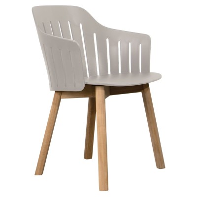 Krzesło ogrodowe Cane-Line Choice z podłokietnikami, teak i polipropylen, taupe,