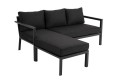 Zestaw lounge ogrodowy Brafab Delia 2668-73-81– aluminiowy narożnik z funkcją leżanki, nowoczesny zestaw tarasowy (antracyt / nearly black)