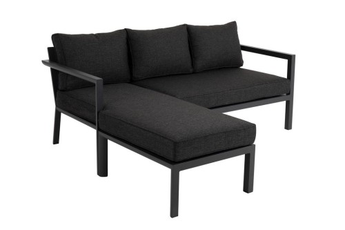 Zestaw lounge ogrodowy Brafab Delia 2668-73-81– aluminiowy narożnik z funkcją leżanki, nowoczesny zestaw tarasowy (antracyt / nearly black)