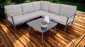 Lesli Living Spain narożny zestaw mebli ogrodowych aluminium z poduszkami – nowoczesny komplet lounge