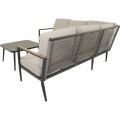 Lesli Living Spain narożny zestaw mebli ogrodowych aluminium z poduszkami – nowoczesny komplet lounge