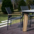 Zebra Alex  krzesło ogrodowe aluminiowe z podłokietnikami teak i Batyline