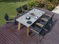 Zebra Alex  krzesło ogrodowe aluminiowe z podłokietnikami teak i Batyline
