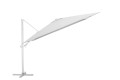 Kettler Easy Turn Ampelschirm 300x300 cm – parasol ogrodowy boczny aluminiowy jasnoszary ze stojakiem i pokrowcem