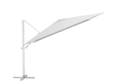 Kettler Easy Turn Ampelschirm 300x300 cm – parasol ogrodowy boczny aluminiowy jasnoszary ze stojakiem i pokrowcem