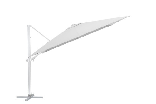 Kettler Easy Turn Ampelschirm 300x300 cm – parasol ogrodowy boczny aluminiowy jasnoszary ze stojakiem i pokrowcem