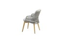 4Seasons Sempre Dining Stuhl Silver Grey – krzesło ogrodowe premium z teakowymi nogami i 2 poduszkami