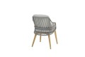 4Seasons Sempre Dining Stuhl Silver Grey – krzesło ogrodowe premium z teakowymi nogami i 2 poduszkami