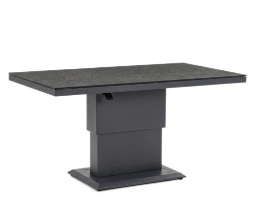 CLEMENTO Lifttisch 150x90 cm stół ogrodowy regulowany aluminium i szklany blat Spraystone Anthrazit