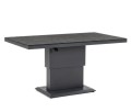 CLEMENTO Lifttisch 130x80 cm stół ogrodowy regulowana wysokość, technorattan,  aluminium i szklany blat Spraystone Anthrazit
