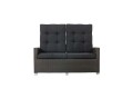 CLEMENTO Malaga Sofa 2-osobowa aluminium i olefina regulowane oparcie ciemnoszara