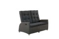 CLEMENTO Malaga Sofa 2-osobowa aluminium i olefina regulowane oparcie ciemnoszara