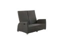 CLEMENTO Malaga Sofa 2-osobowa aluminium i olefina regulowane oparcie ciemnoszara