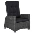 CLEMENTO Malaga Fotel ogrodowy aluminium i olefina regulowane oparcie ciemnoszary