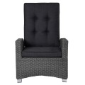 CLEMENTO Malaga Fotel ogrodowy aluminium i olefina regulowane oparcie ciemnoszary