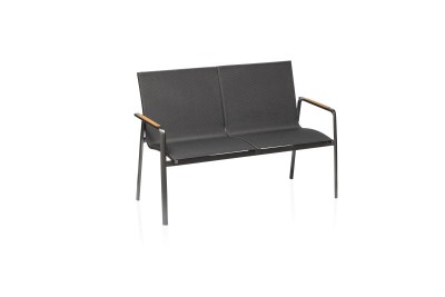 KETTLER Basic Plus Ławka ogrodowa 2-osobowa aluminium i tekstylina antracytowa