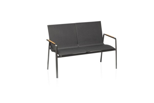 KETTLER Basic Plus Ławka ogrodowa 2-osobowa aluminium i tekstylina antracytowa