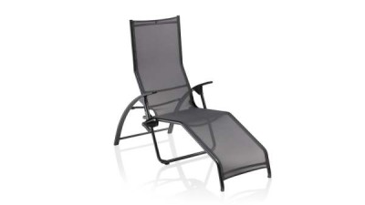 KETTLER Tampa leżanka ogrodowa aluminiowa, leżak grawitacyjny z tkaniną outdoorową, antracytowa