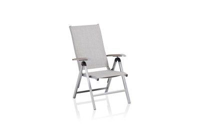Kettler Basic Plus Relaxsessel Aluminium/Outdoorgewebe – regulowany fotel ogrodowy aluminiowy szary