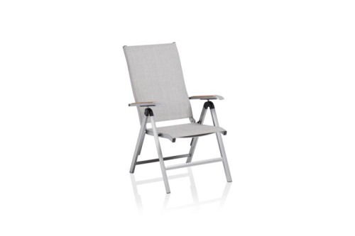 Kettler Basic Plus Relaxsessel Aluminium/Outdoorgewebe – regulowany fotel ogrodowy aluminiowy szary