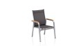 Kettler Granada Krzesło Ogrodowe Sztaplowane Aluminium i Tkanina Outdoor z Podłokietnikami Teak