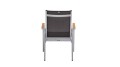 Kettler Granada Krzesło Ogrodowe Sztaplowane Aluminium i Tkanina Outdoor z Podłokietnikami Teak