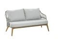 4 Seasons Outdoor Sempre Living Bench 2,5 Seater Teak Silver Grey Sofa Ogrodowa Premium z Poduszkami