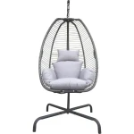 Lesli Living Hanger Chair Rope, Fotel Wiszący Kokon ze Stelażem Rope Stal Szary