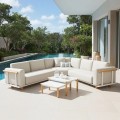Lesli Living Mezio Lounge Corner Set 43149 Narożny Zestaw Wypoczynkowy Aluminium Olefin Beige Wood Look