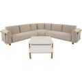 Lesli Living Mezio Lounge Corner Set 43149 Narożny Zestaw Wypoczynkowy Aluminium Olefin Beige Wood Look