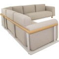 Lesli Living Mezio Lounge Corner Set 43149 Narożny Zestaw Wypoczynkowy Aluminium Olefin Beige Wood Look
