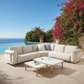 Lesli Living Mezio Lounge Corner Set 43149 Narożny Zestaw Wypoczynkowy Aluminium Olefin Beige Wood Look