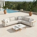 Lesli Living Mezio Lounge Corner Set 43149 Narożny Zestaw Wypoczynkowy Aluminium Olefin Beige Wood Look