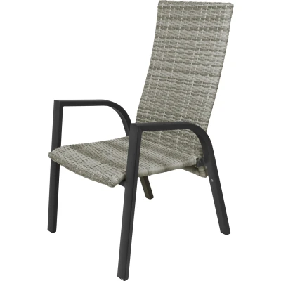 Sanogo Position Chair -  Regulowane Krzesło Ogrodowe Technorattan Aluminium Antracyt