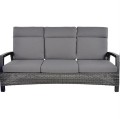 Ławka, sofa ogrodowa lounge Lesli Living Prato Forte 3-osobowa z regulowanymi oparciami – aluminium, antracyt